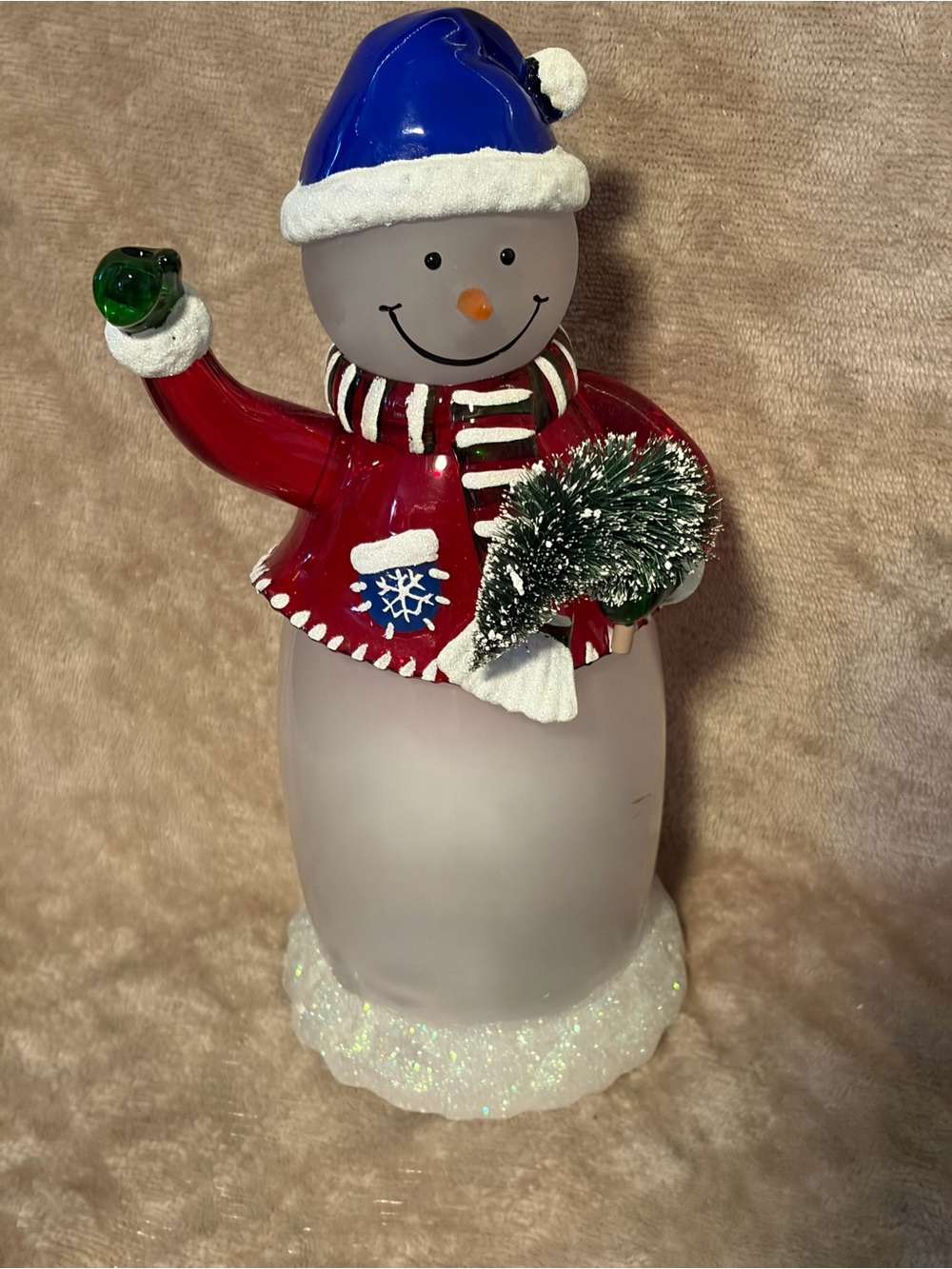 FestiveSnowman Holiday Figurine that lights up